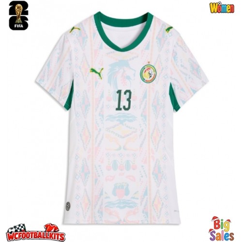 Senegal Iliman Ndiaye #13 Replica Home Stadium Shirt for Women World Cup 2026 Short Sleeve